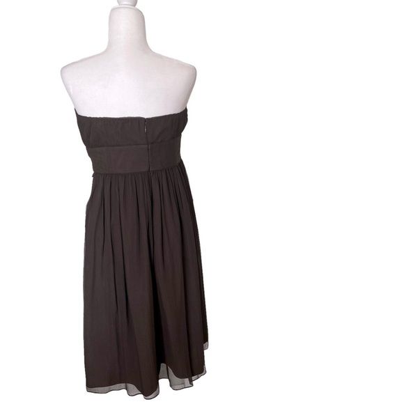 J.Crew Strapless 100% Silk Strapless Brown Dress in Size 10 - Picture 3 of 11